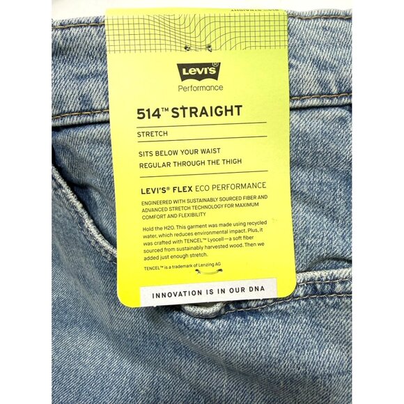 Levi's Mens Mid Rise Distressed Straight Leg Squirrelfish Jeans Sz 38 x 32 New - Picture 6 of 8